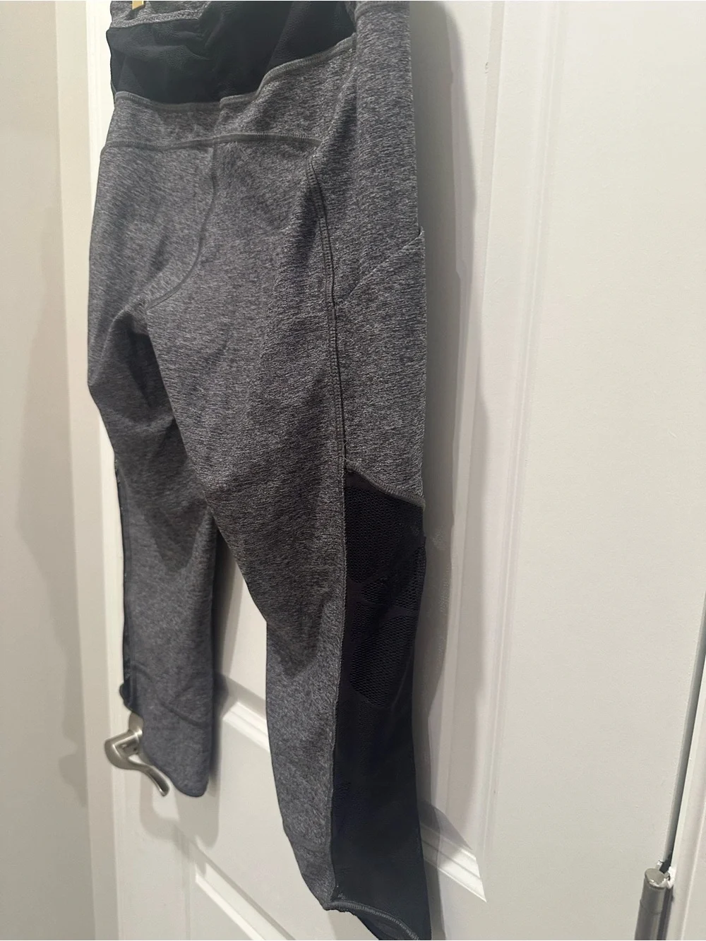 lululemon athletica Dark Gray Cropped Leggings with Side Mesh Panels
